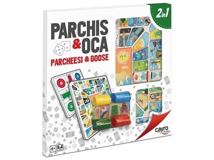 Tablero Parchis - Oca Madera 40X40 cm + Fichas