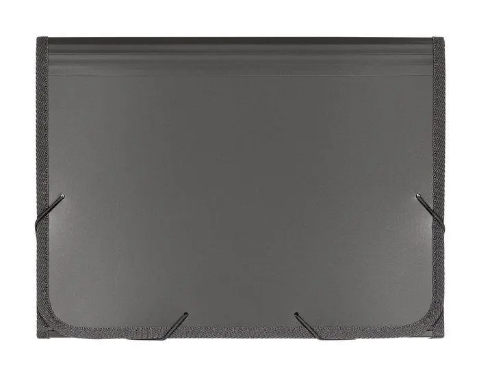 Acordeon Pp Metalizada Folio 13 Dptos Ribete Goma Gris