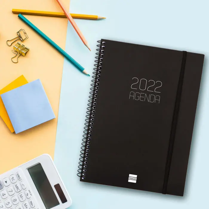Agenda Espiral Opaque 2022 E10 Negro 1Dp 155X212
