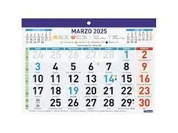 Calendario 2025 Faldilla Numeros Grandes F92 21X15