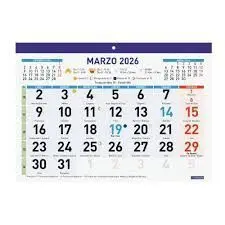 Faldilla Calendario 2026 Numeros Grandes F93 30X21