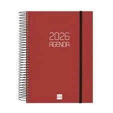 Agenda 2026 A5 D/P Finocam Opaque Burdeos+