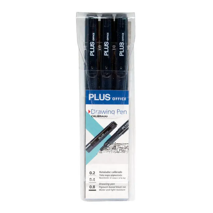 Rotulador Calibrado Plus Office Estuche 3 Unid Surtidas
