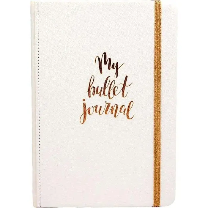 Libreta Encuadernada A5 80H 100Gr C/Goma Tapa Dura Forrada Blanca