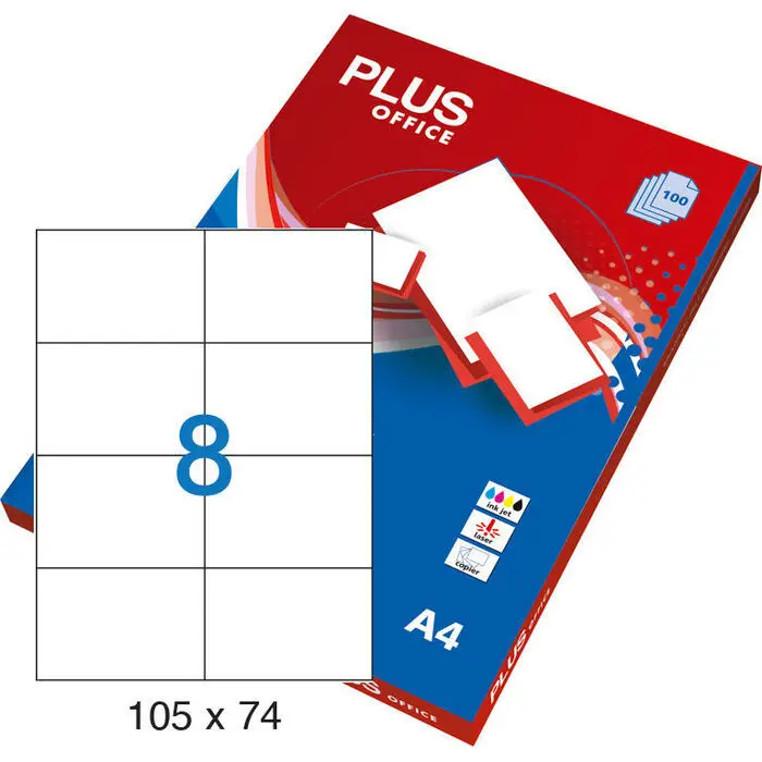 Etiqueta Adh Plus 105X74 100H 8Ud/H