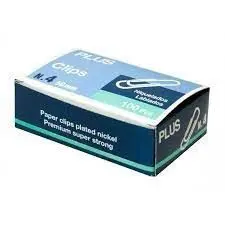 Clips N. 4 50Mm Plus Office Niquelados Labiados Caja 100 ud