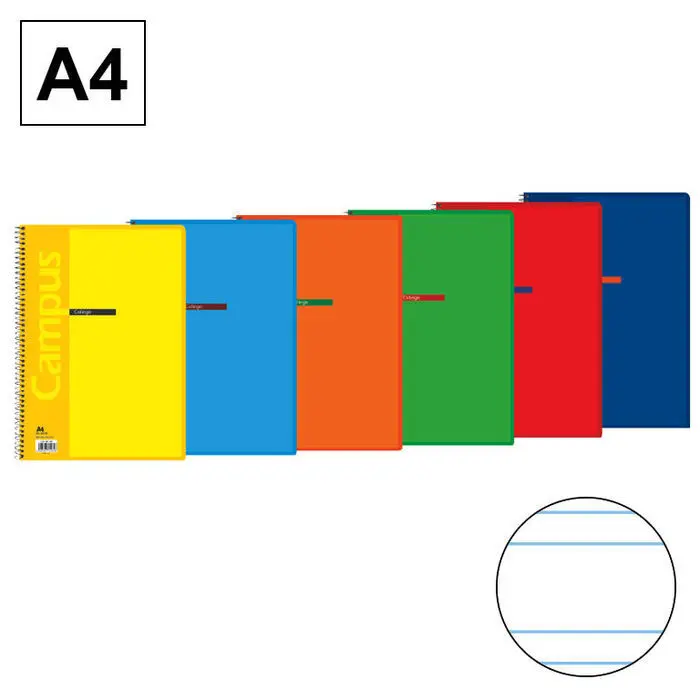 Bloc Campus A4 3. 5 Pauta Tc 80H 70Gr Colores