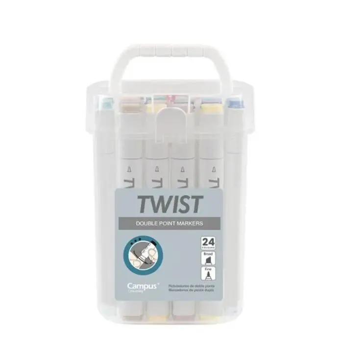 Rotulador Twist Doble Punta 24Color