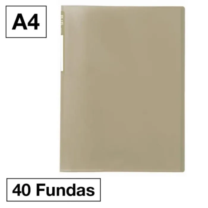 Carpeta A4 40 Fundas Plus Translucida Ocre