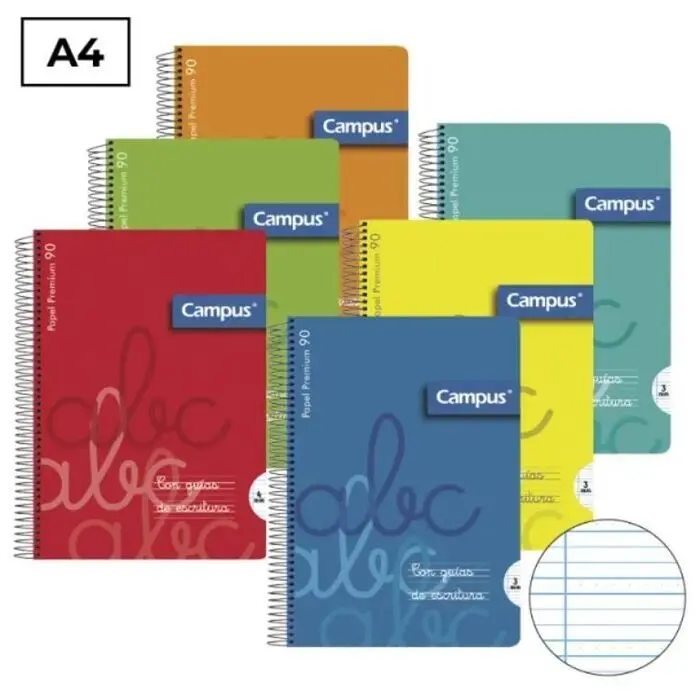Bloc Campus A4 3 Cuadrovia T. pp 80H 90Gr Colores