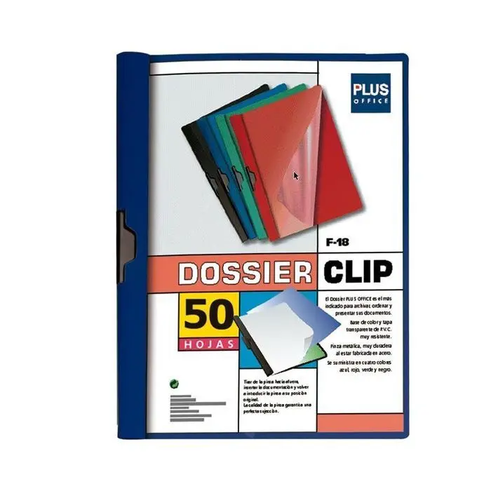 Carpeta Dossier A4 Clip F-18 50H Azul Oscuro