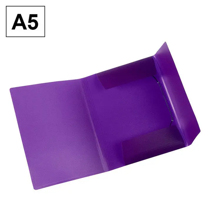 Carpeta Pp Plus A5 Gomas-Solapas Traslucido Violeta