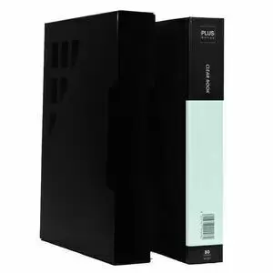 Carpeta A4 80 Fundas Plus T. dura Negro