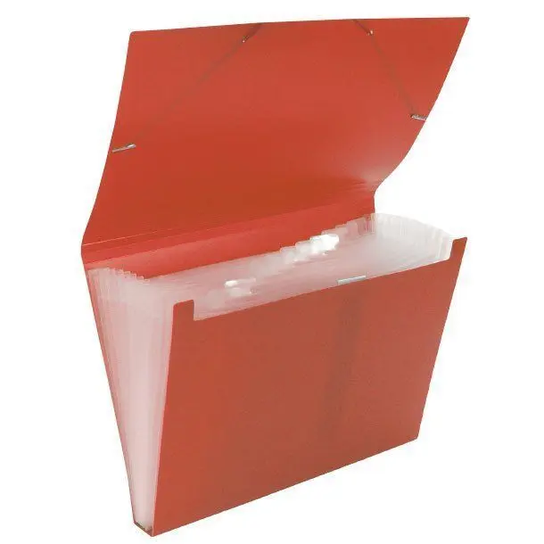 Clasificadora Plus Pp Goma 12 D. A4 Gomas Color Rojo Opaco