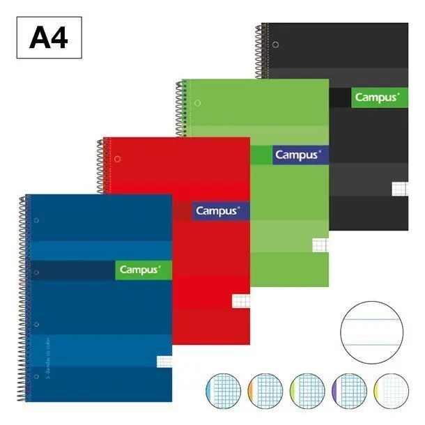 Bloc Campus A4 1 Linea T. extradura 160H 70Gr Colores