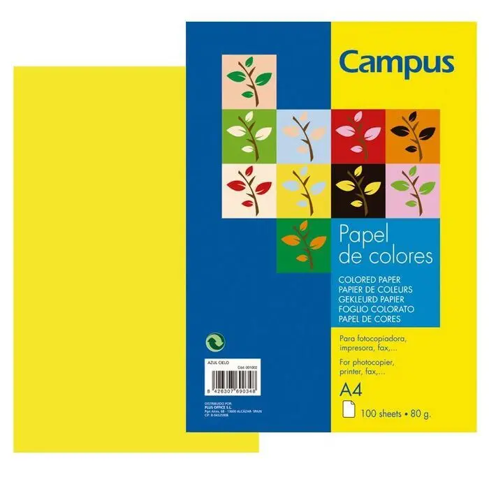 Papel A4 Campus 80Gr 100H Amarillo