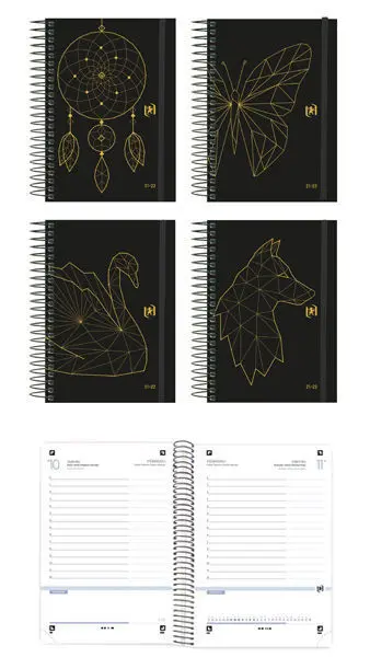 Agenda Escolar 8º Dp Espiral T. extra So Chic Gold 21-22