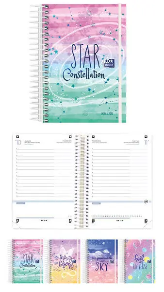 Agenda Escolar 8º Dp Espiral T. extra Galactic Pastel 21-22