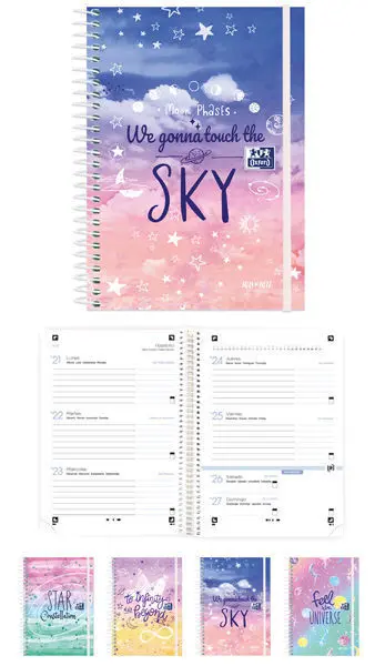 Agenda Escolar 8º Sv Espiral T. extra Galactic Pastel 21-22