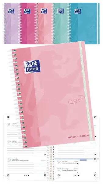 Agenda Escolar 4º Sv Espiral T. extra Touch Pastel 21-22