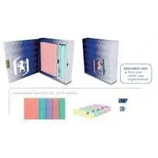 Cofre Almacenaje Oxford Estuche Kangoo+Libreta Cosida+Portaboligrafos Adhesivo Negro