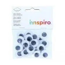 Ojos Moviles Negros Adhesivos 20Mm 24Ud Innspiro