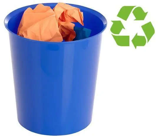 Papelera Plastico Opaco Azul 18L