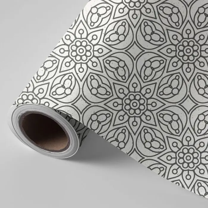 Bobina Papel Regalo 31Cm Mandala Marron/Blanco