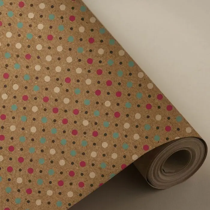 Bobina Papel Regalo 62Cm Reciclado Puntitos Colores