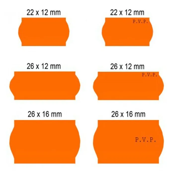 Etiqueta Maquina 26X12 Removible Naranja