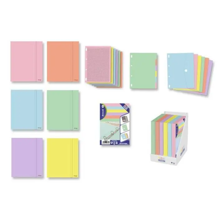 Pastel Carpeta A5 Anillas C/Recambio 120H. Colores