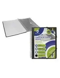 Carpeta A4 40 Fundas Pp C/Espiral Portada Personalizable Negra Bismark