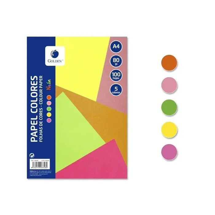 Golden Resmilleria 5 Colores Neon A4 100H 80 Grms