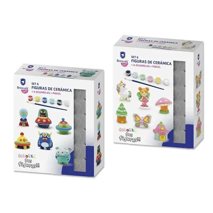Set Figuras de Ceramica para Pintar C/Acuarelas