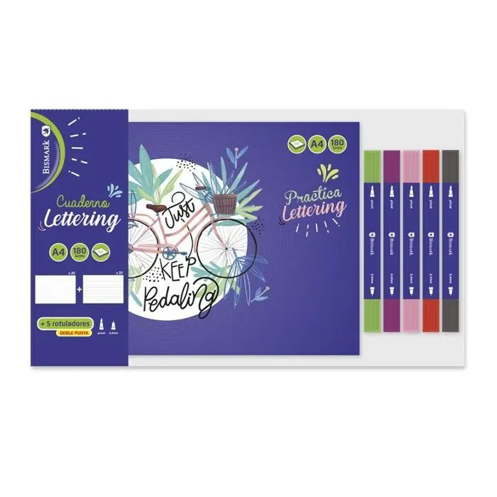 Cuaderno de Lettering A4 +5 Rotuladadores Doble Pu