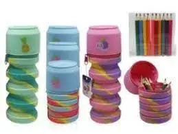 Portatodo Silicona Extensible + Lapiceros Rainbow