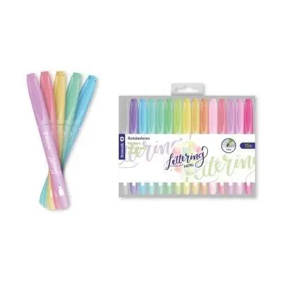 Rotuladores Punta Redonda Lettering Pastel 15 Und