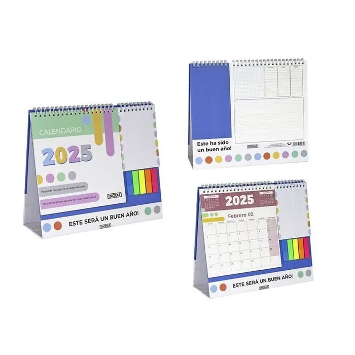 Calendario 2025 Vertical Taco Notas y Banderitas