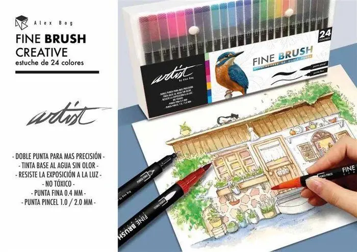 Rotuladores Fine Brush Gama Creative 2 Puntas 24 Unidades