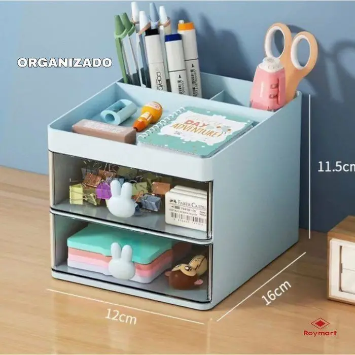 Organizador Sobremesa Horizontal 2 Cajones Surtidos