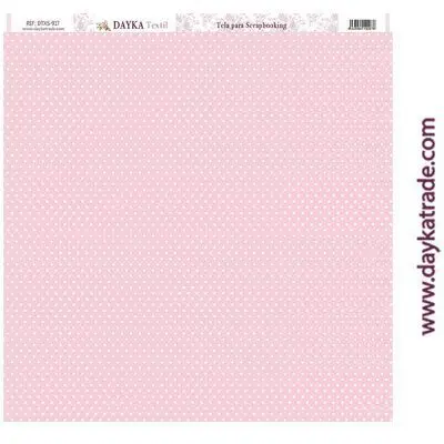 Tela Scrapbooking Lunares Rosa y Blanco Dtxs-1054