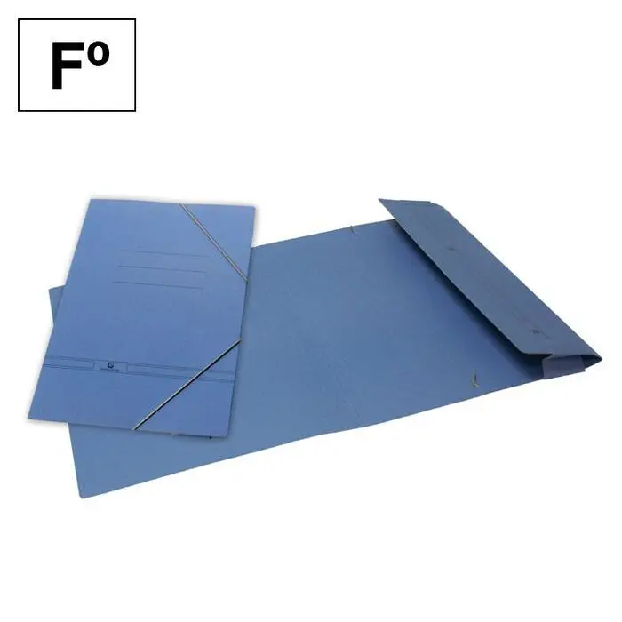 Carpeta Carton Fº Azul Bolsa