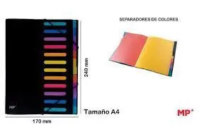 Carpeta A4 Clasificadora C/Gomas Separadores Mp