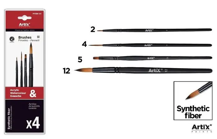 Pincel Artix Pp389-03 Profesional Sintetico 4 u.