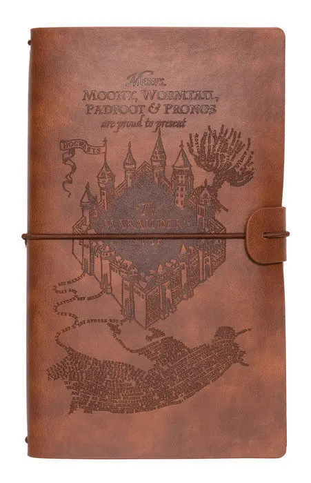 Cuaderno de Viaje Tapa Cuero Harry Potter