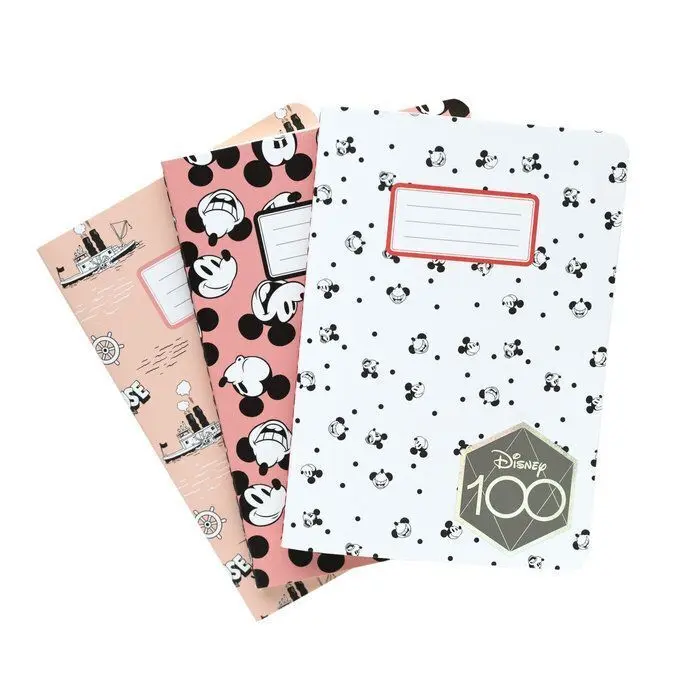 Set 3 Bloc A6 Mickey 100 Aniversario