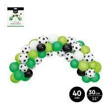 Set Arco de Globos Futbol Surtidos Latex 40 uds 2,5M