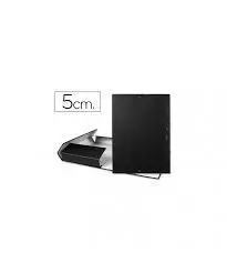 Carpeta Proyectos Armada Carton Gofrado Lomo 5Cm Goma Negro