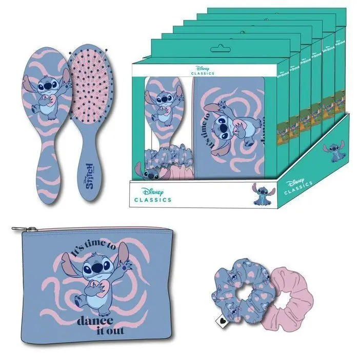 Set de Belleza Caja Regalo: Cepillo+Neceser+Coletero Stitch
