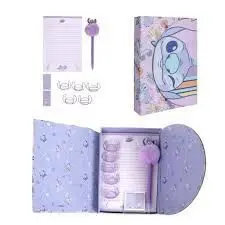 Set de Papeleria Cuaderno + Boli + Accesorios Stitch